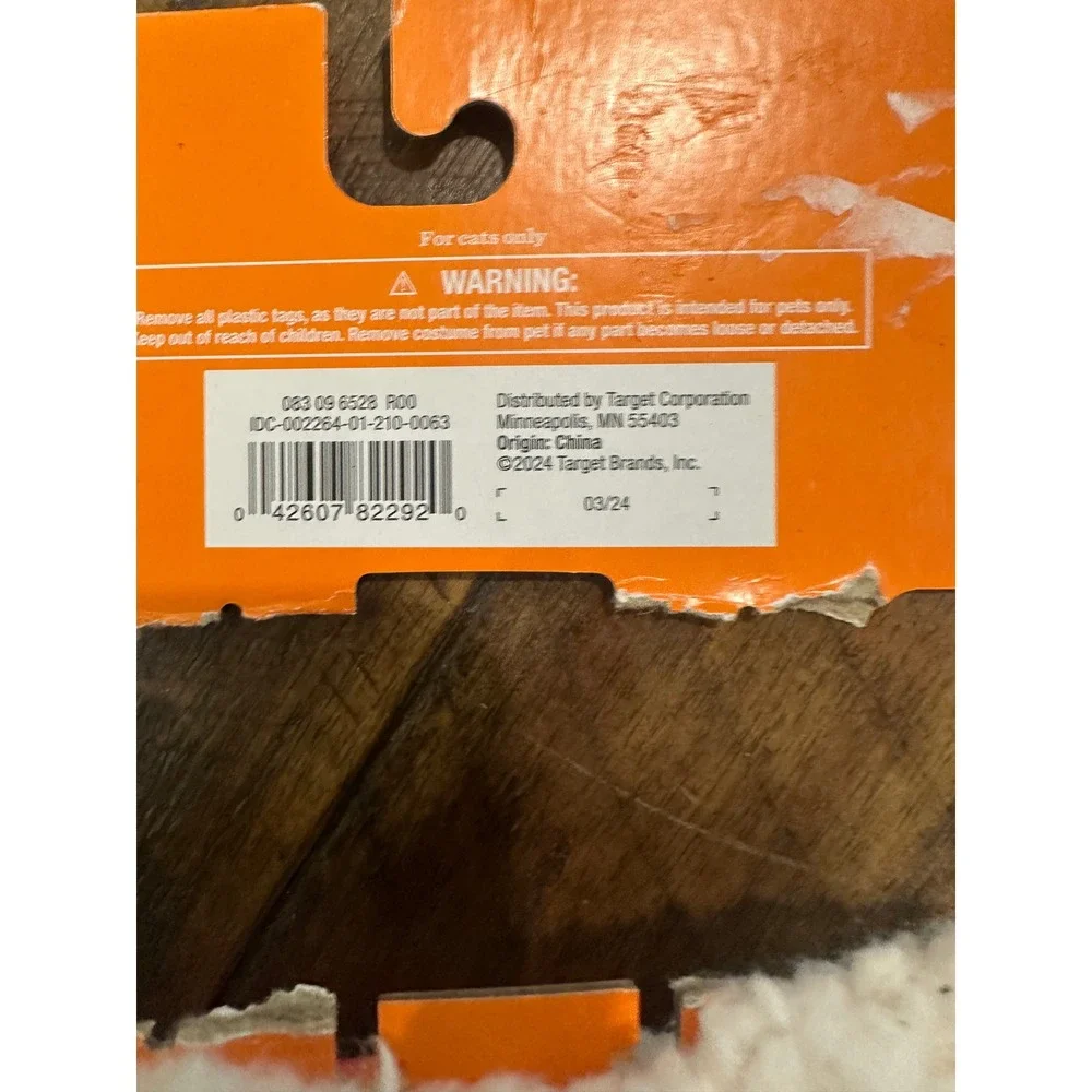 Hyde and EEK Boutique Cat Sushi Costume Orange White Sherpa One Size New